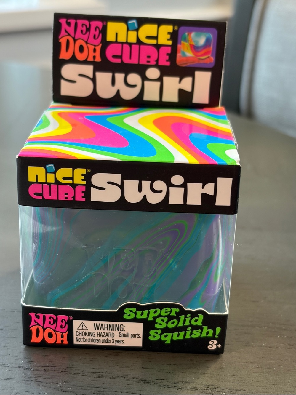 Nee Doh Nice Cube Swirl Kids Squishy Toy - Teal/Purple/Blue
